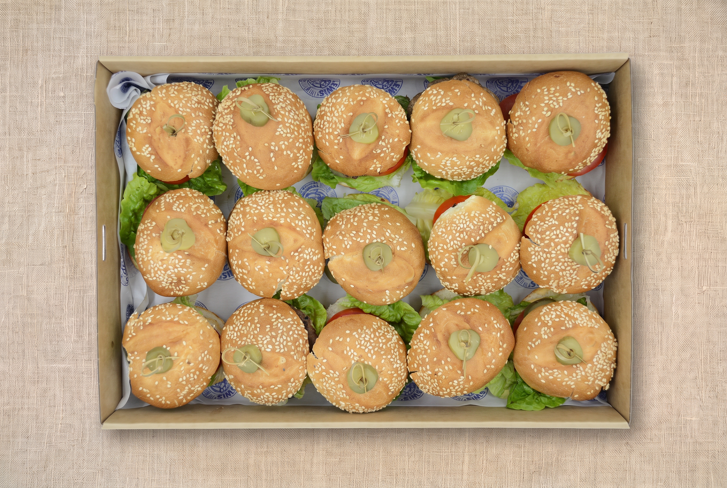 Lewis Burger Sliders 24 Pieces catering box